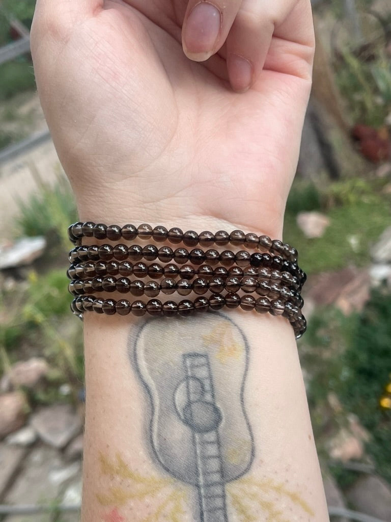 Smokey Quartz Bracelet 4mm