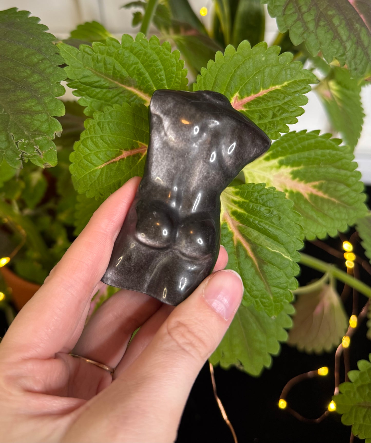 Silver Sheen Obsidian Man Body