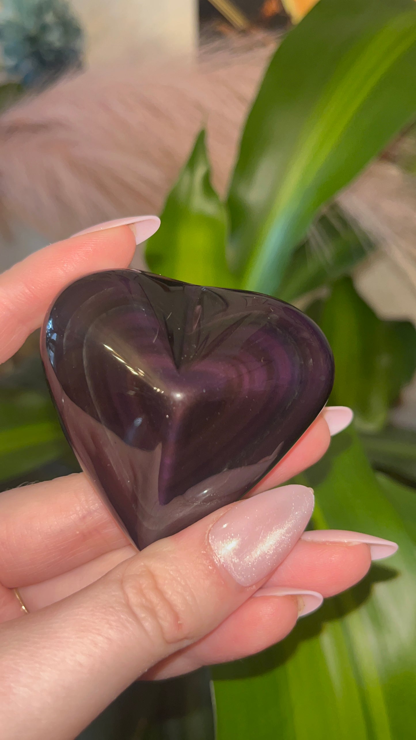 Rainbow Obsidian Heart C
