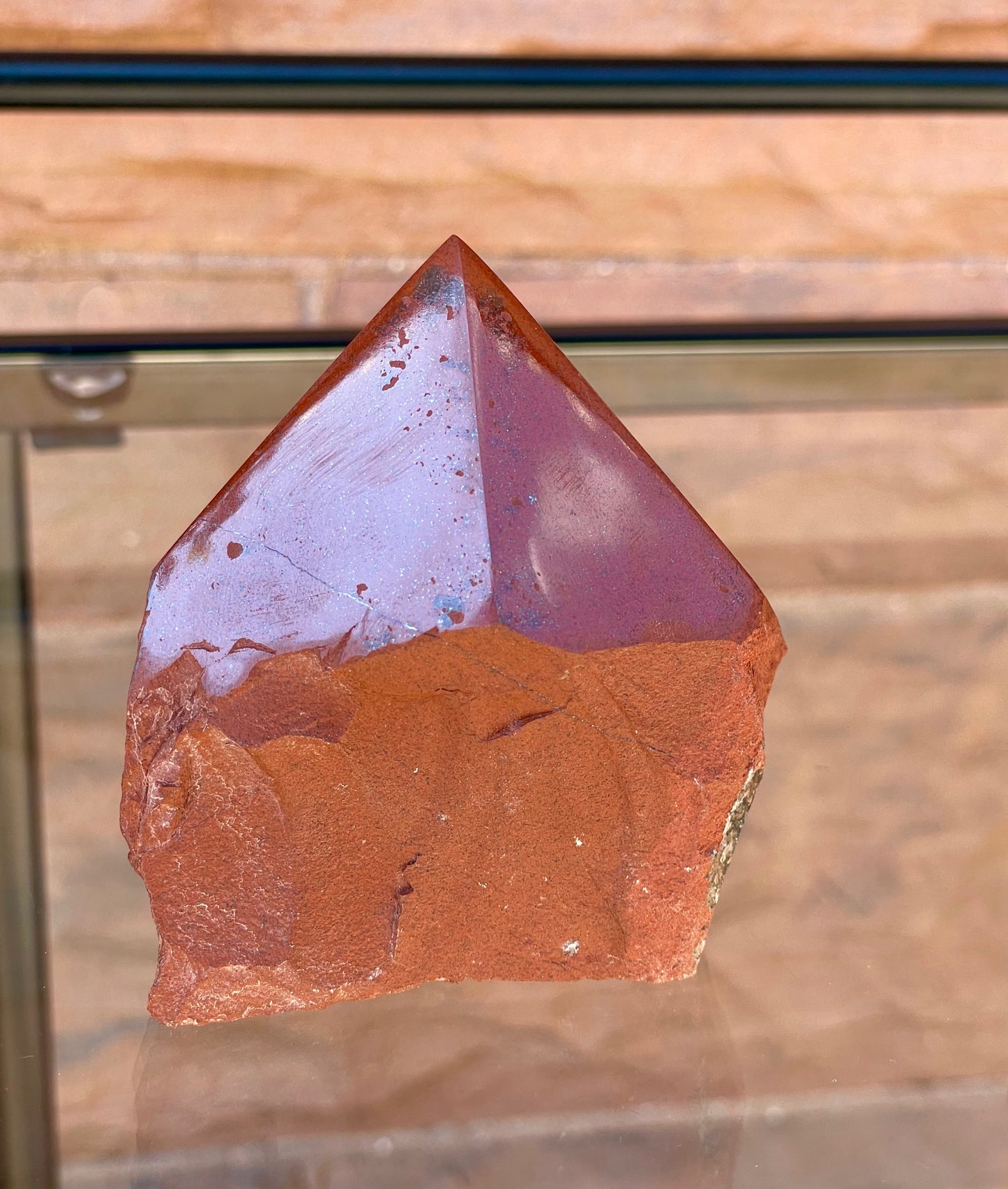 Red Mookaite Jasper Half Polished Point
