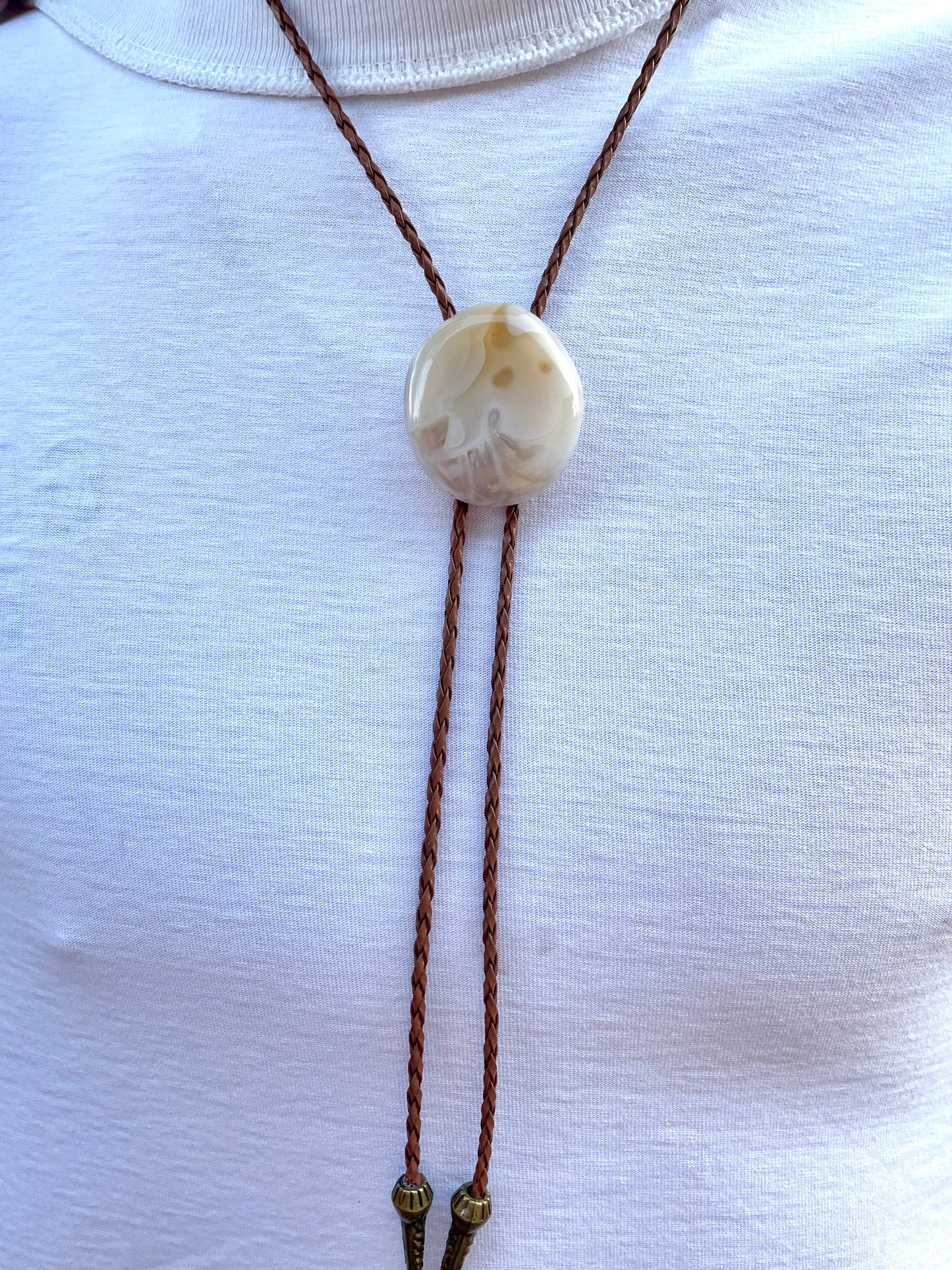 Large Agate Bolo Tie