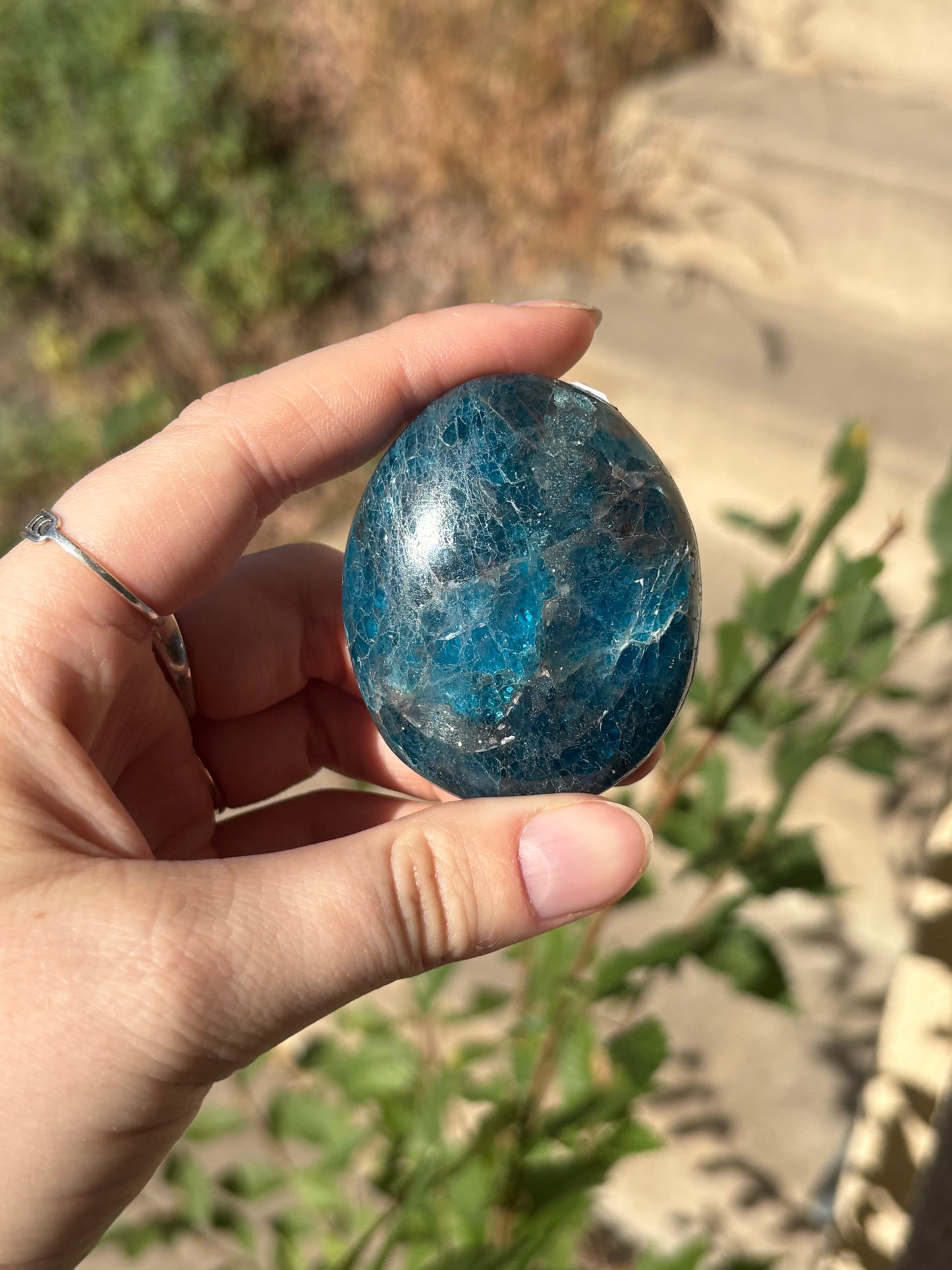 Blue Apatite Palm Stone