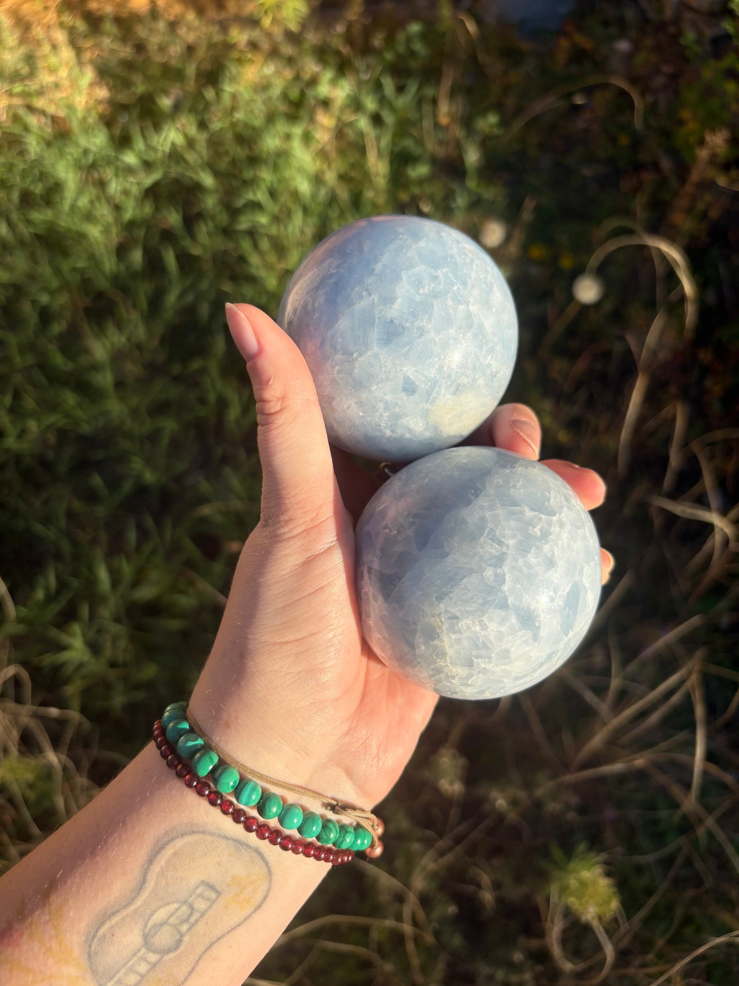 Blue Calcite Spheres