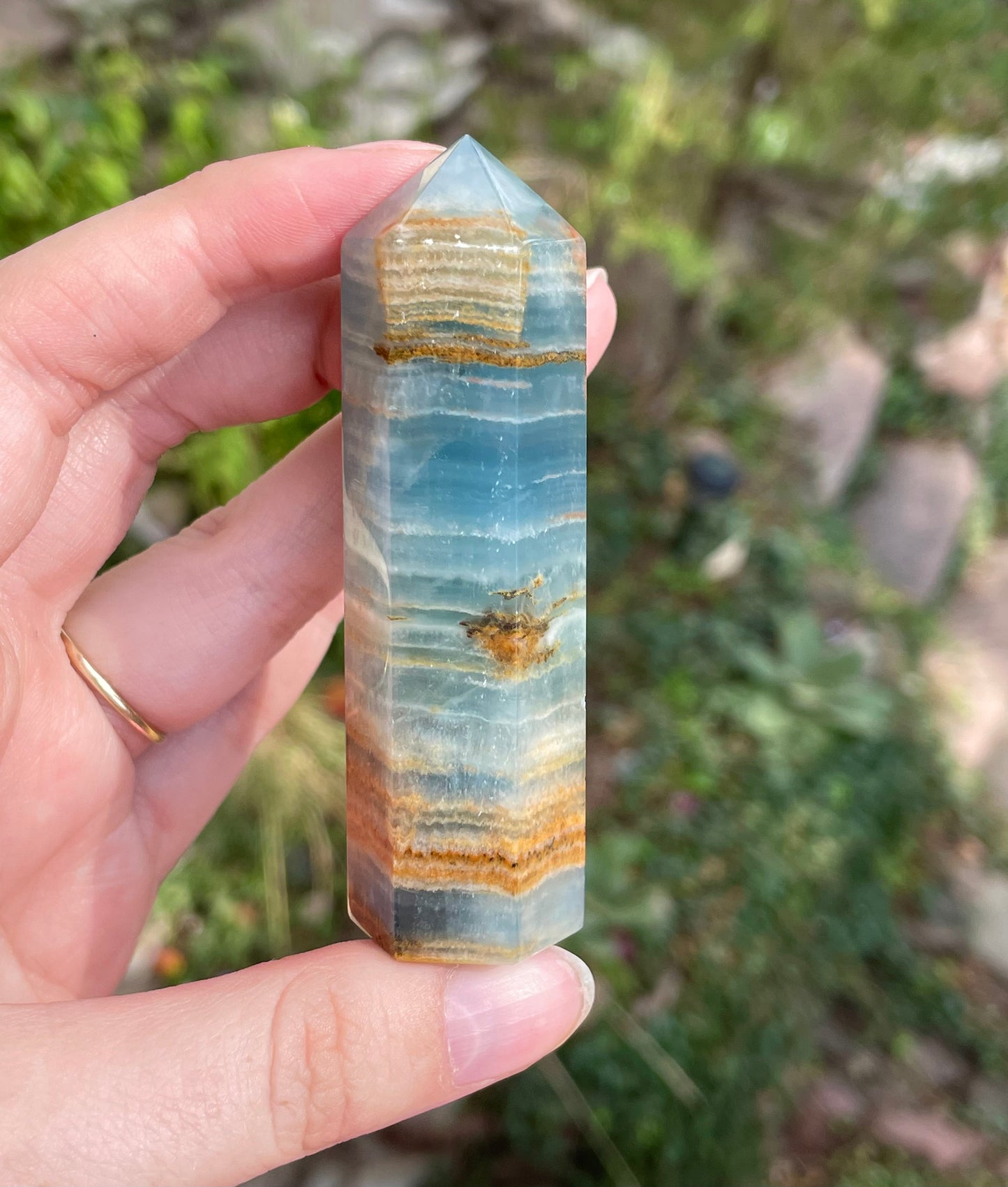 Large Blue Onyx Tower