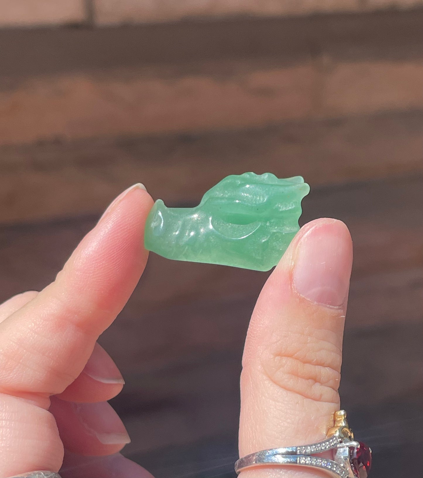 Green Aventurine Mini Dragon Head