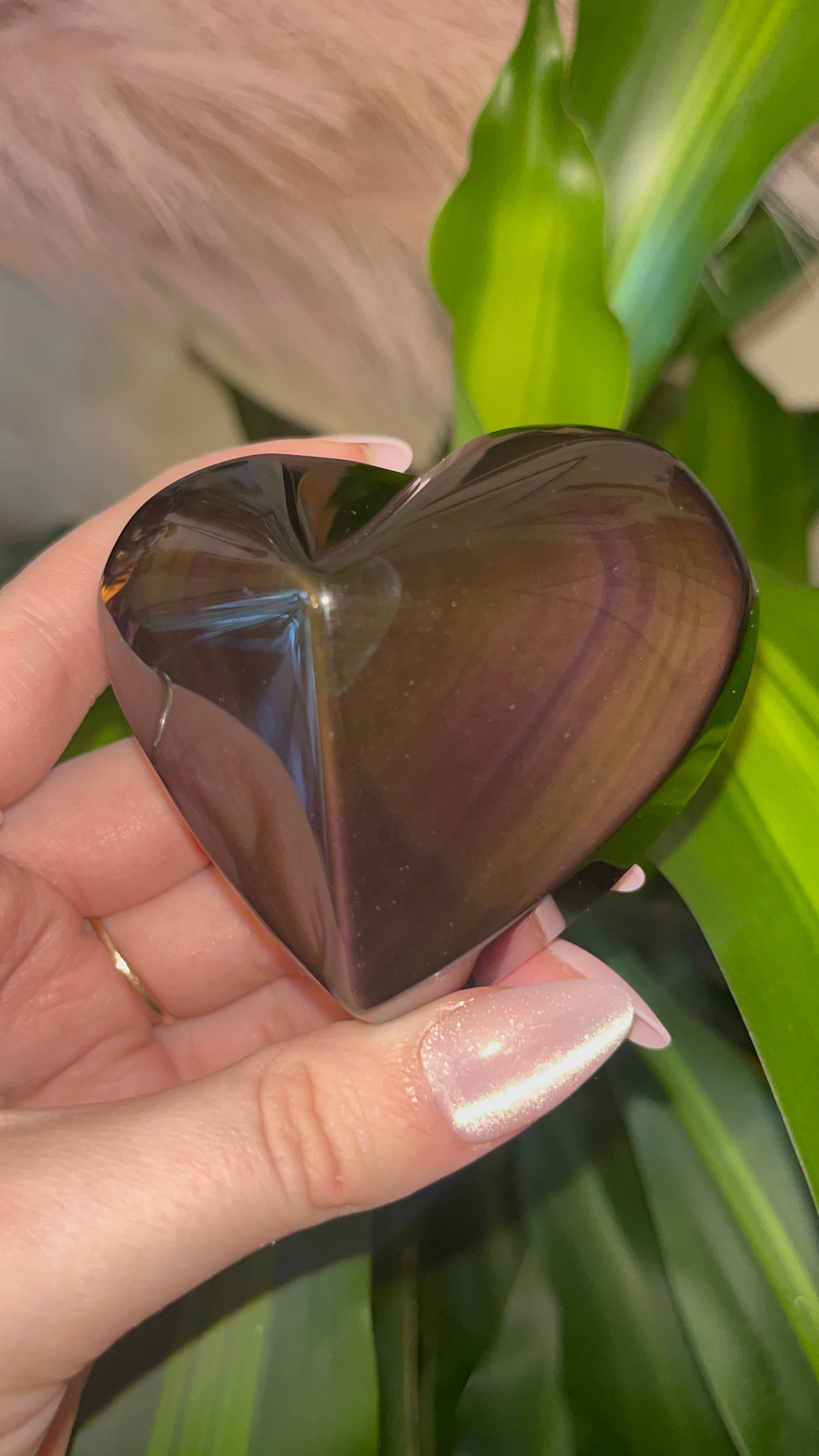 Rainbow Obsidian Heart A