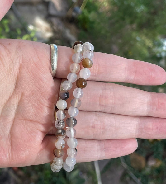 Dendritic Agate Bracelet 6mm