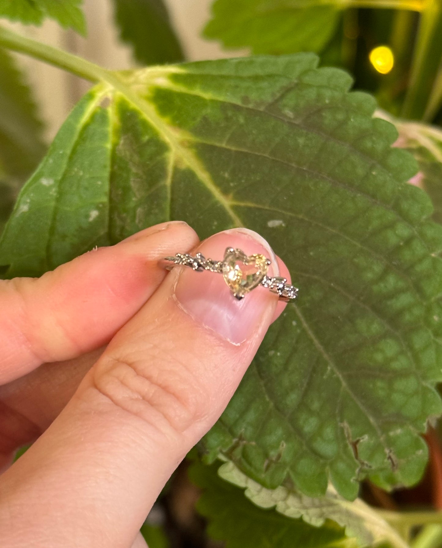 Citrine Heart Ring