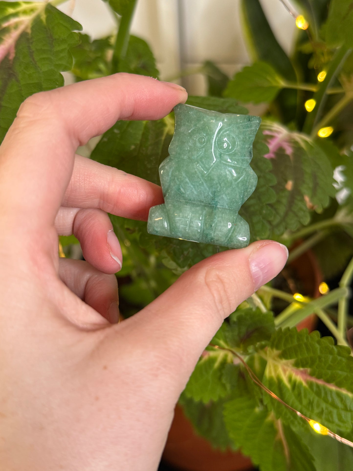 Green Aventurine Owl