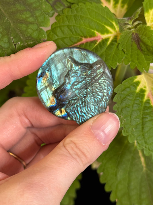 Labradorite Wolf Head