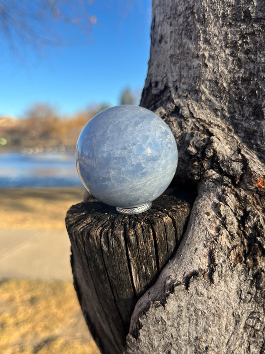 Blue Calcite Sphere (md.)