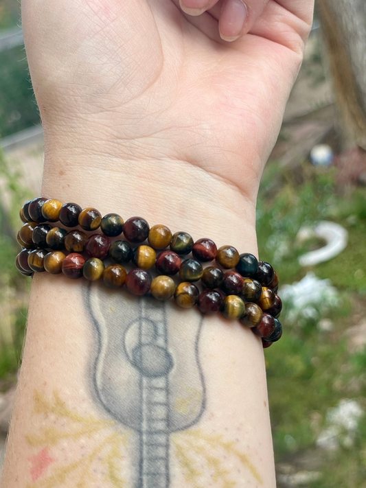 Mixed Tigers Eye Bracelet 6mm