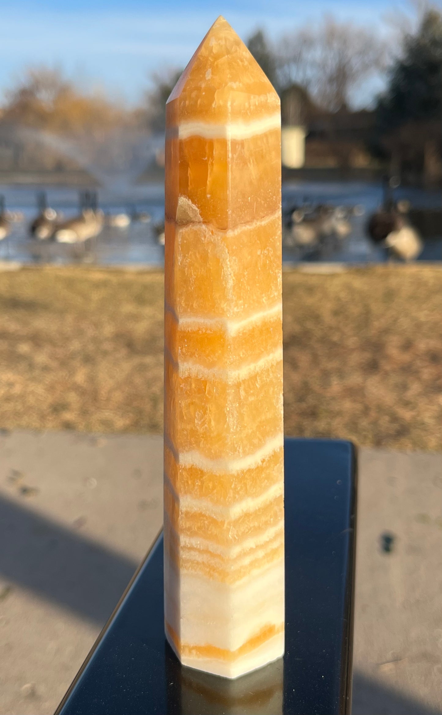 Orange Calcite Tower- Georgia