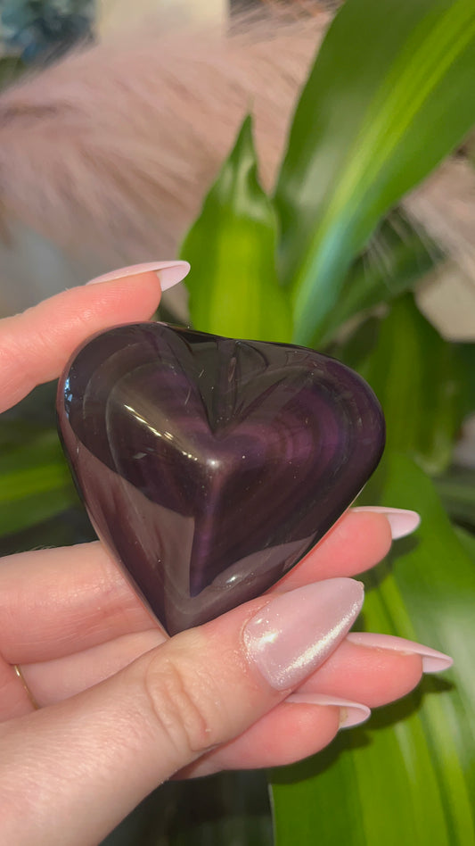 Rainbow Obsidian Heart C