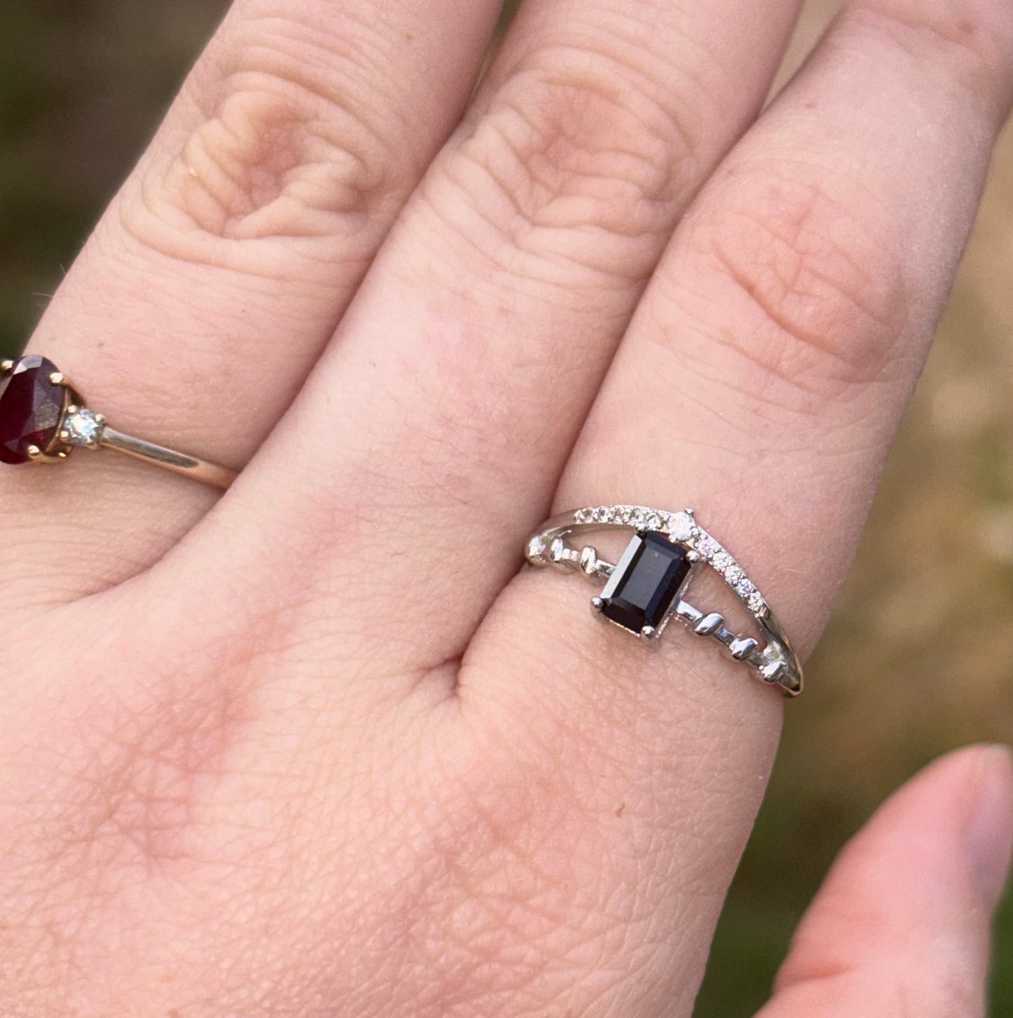 Black Spinel Ring- Adjustable