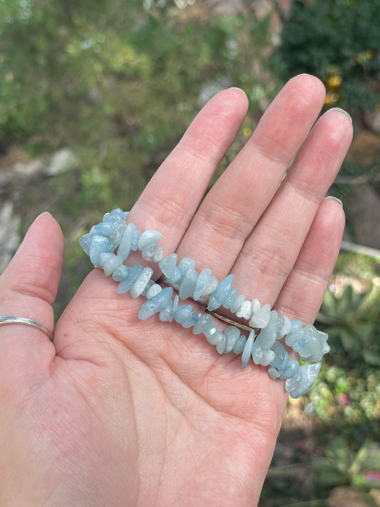 Aquamarine Chip Bracelet