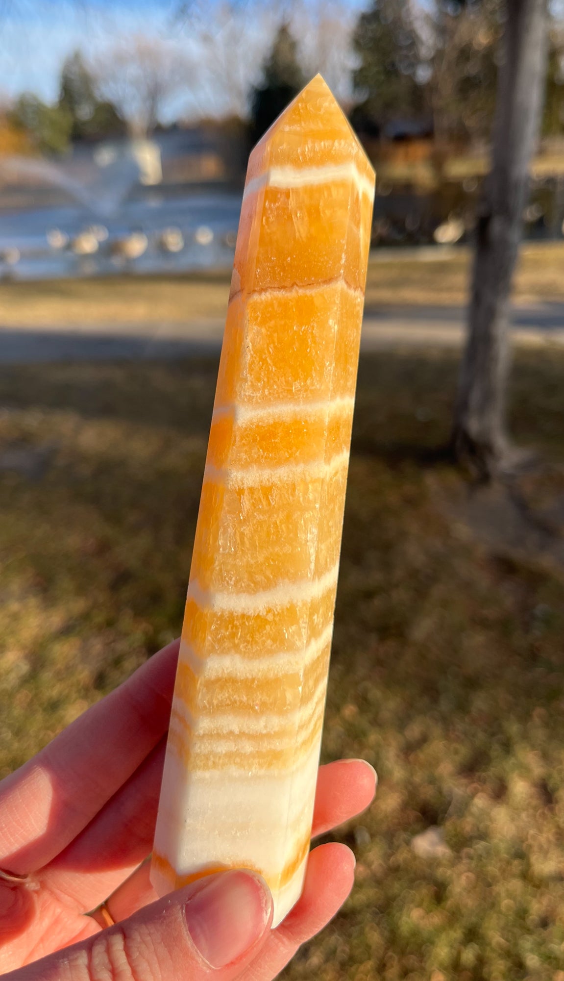 Orange Calcite Tower- Georgia