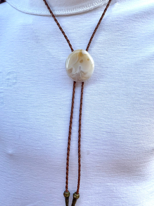 Large Agate Bolo Tie