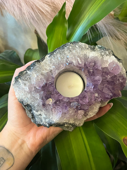 Amethyst Candle Holder A