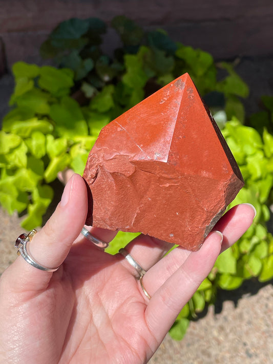 Red Mookaite Jasper Half Polished Point