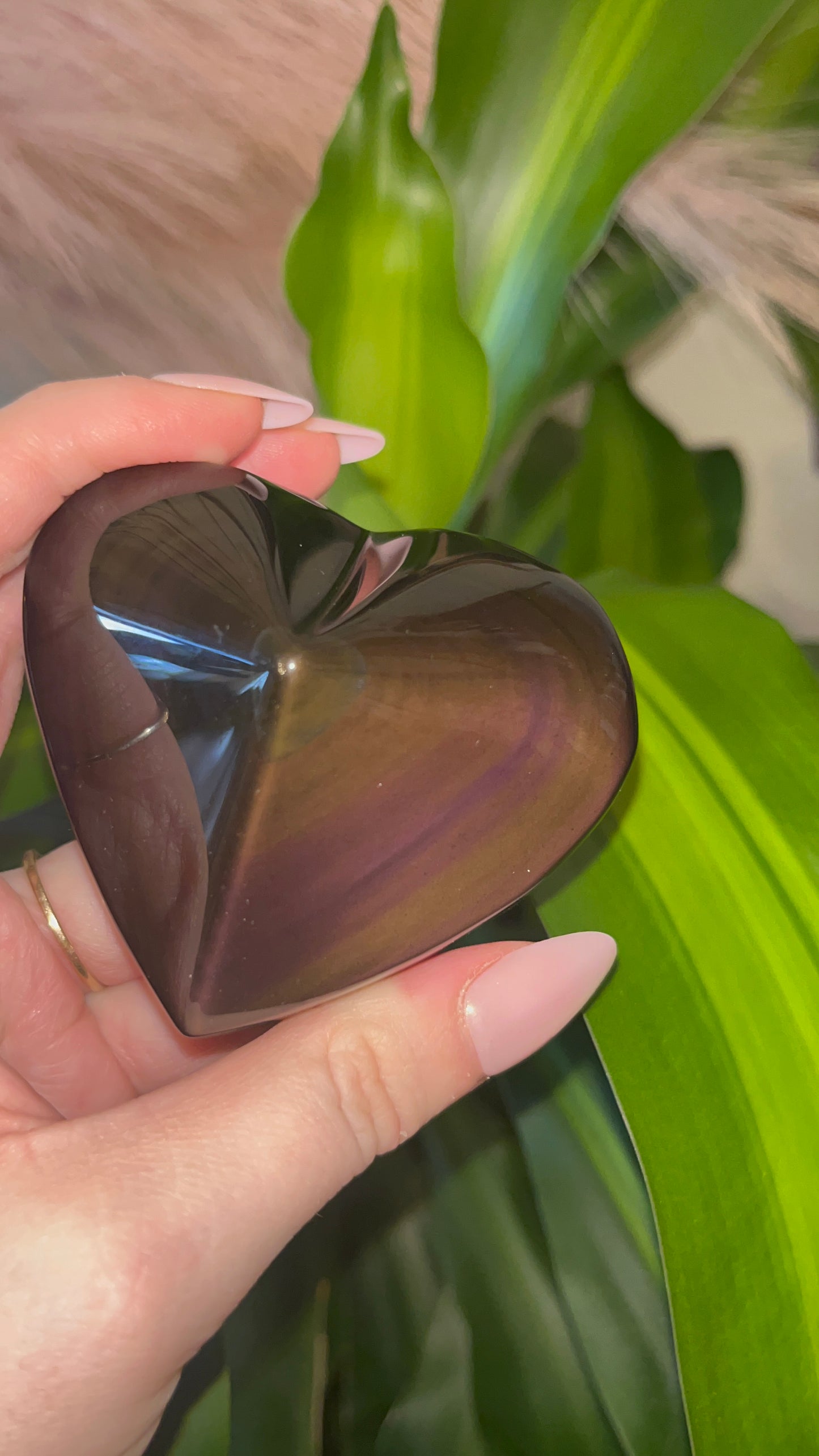 Rainbow Obsidian Heart A