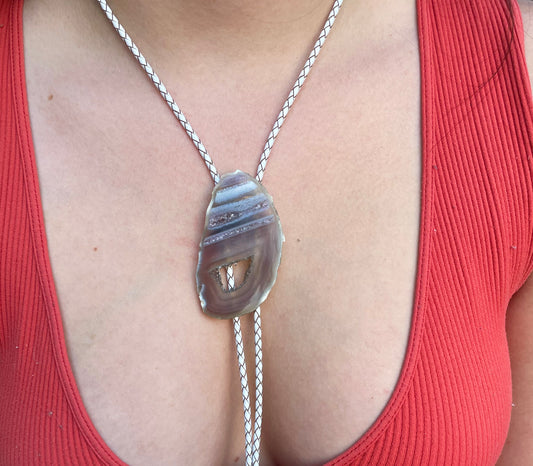 Agate Slice Bolo Tie