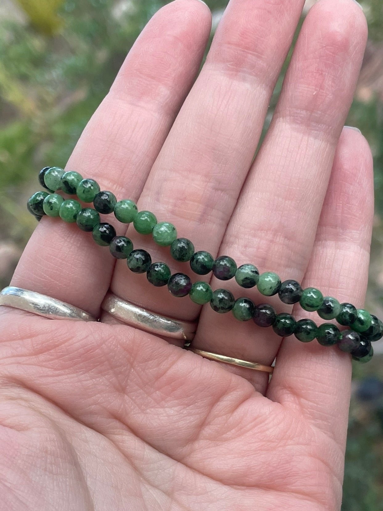 Ruby Zoizite Bracelet 4mm