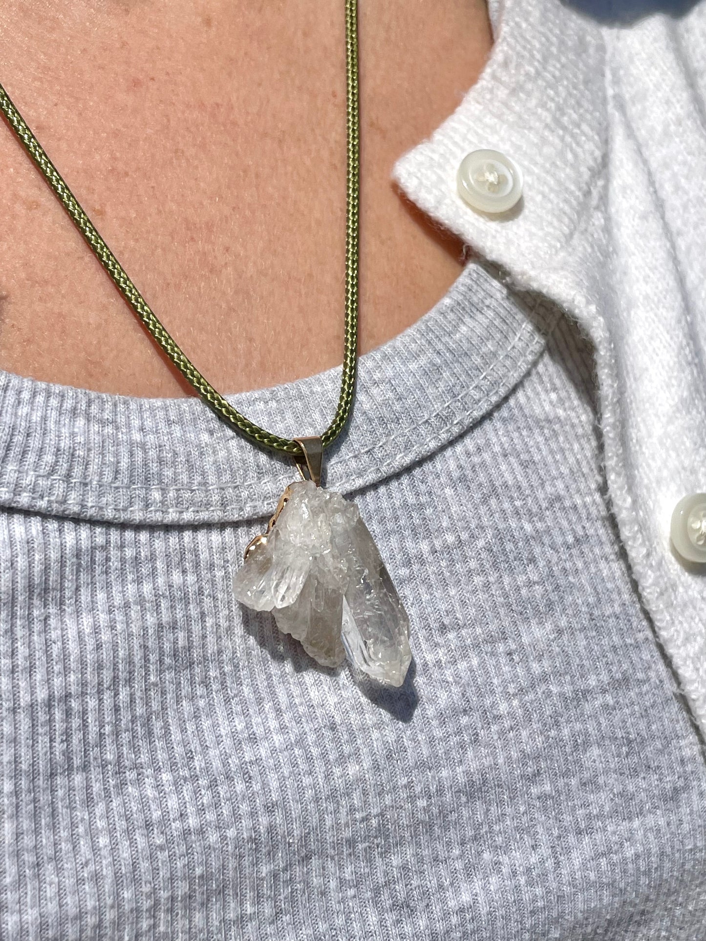 Clear Quartz Cluster Necklace