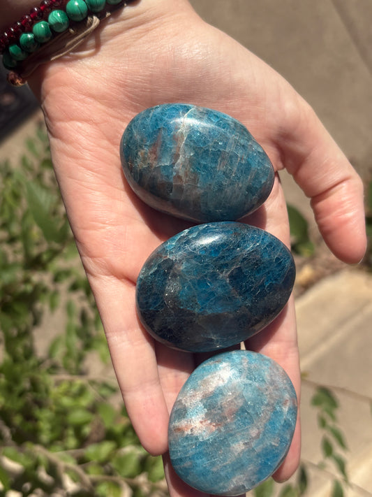 Blue Apatite Palm Stone