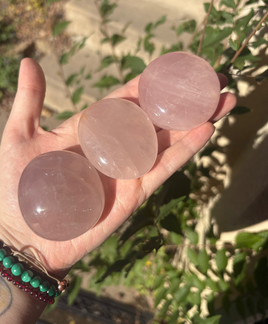 Rose Quartz Palm Stone