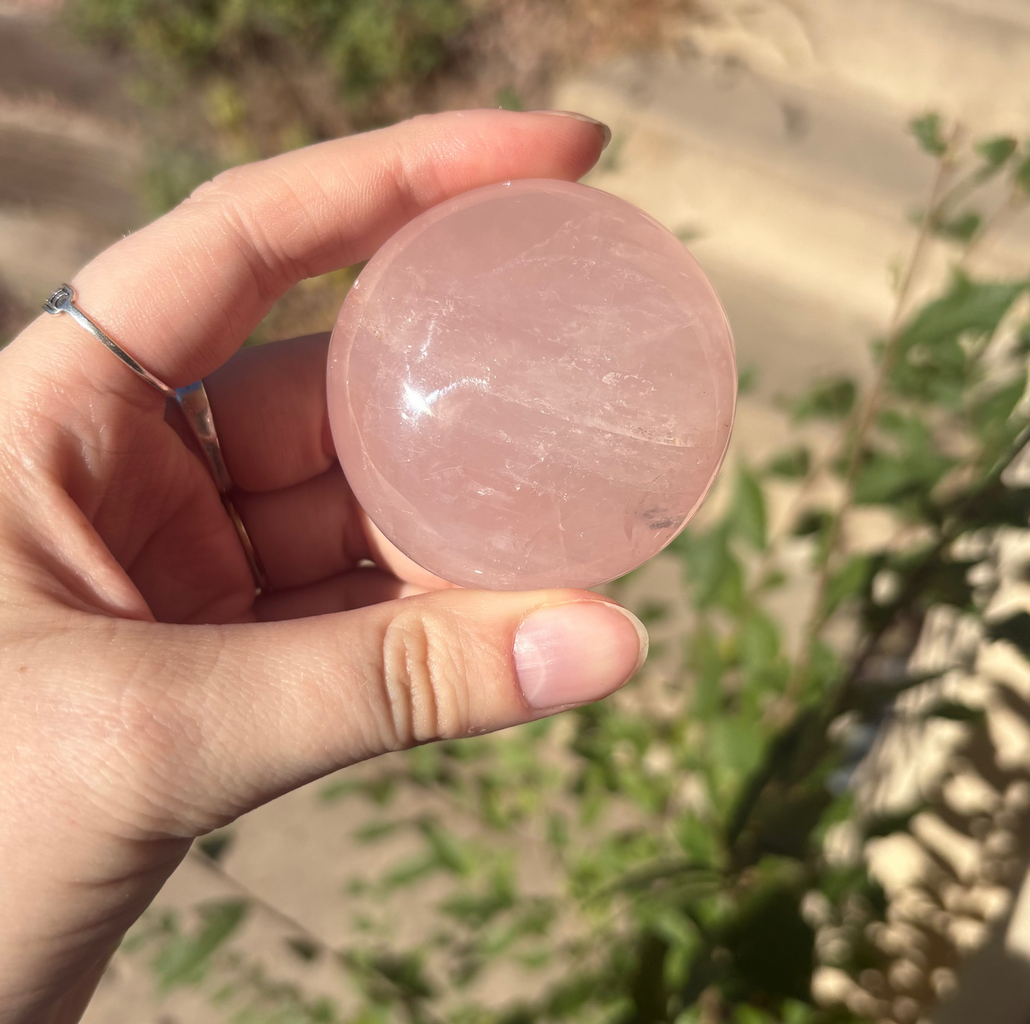 Rose Quartz Palm Stone