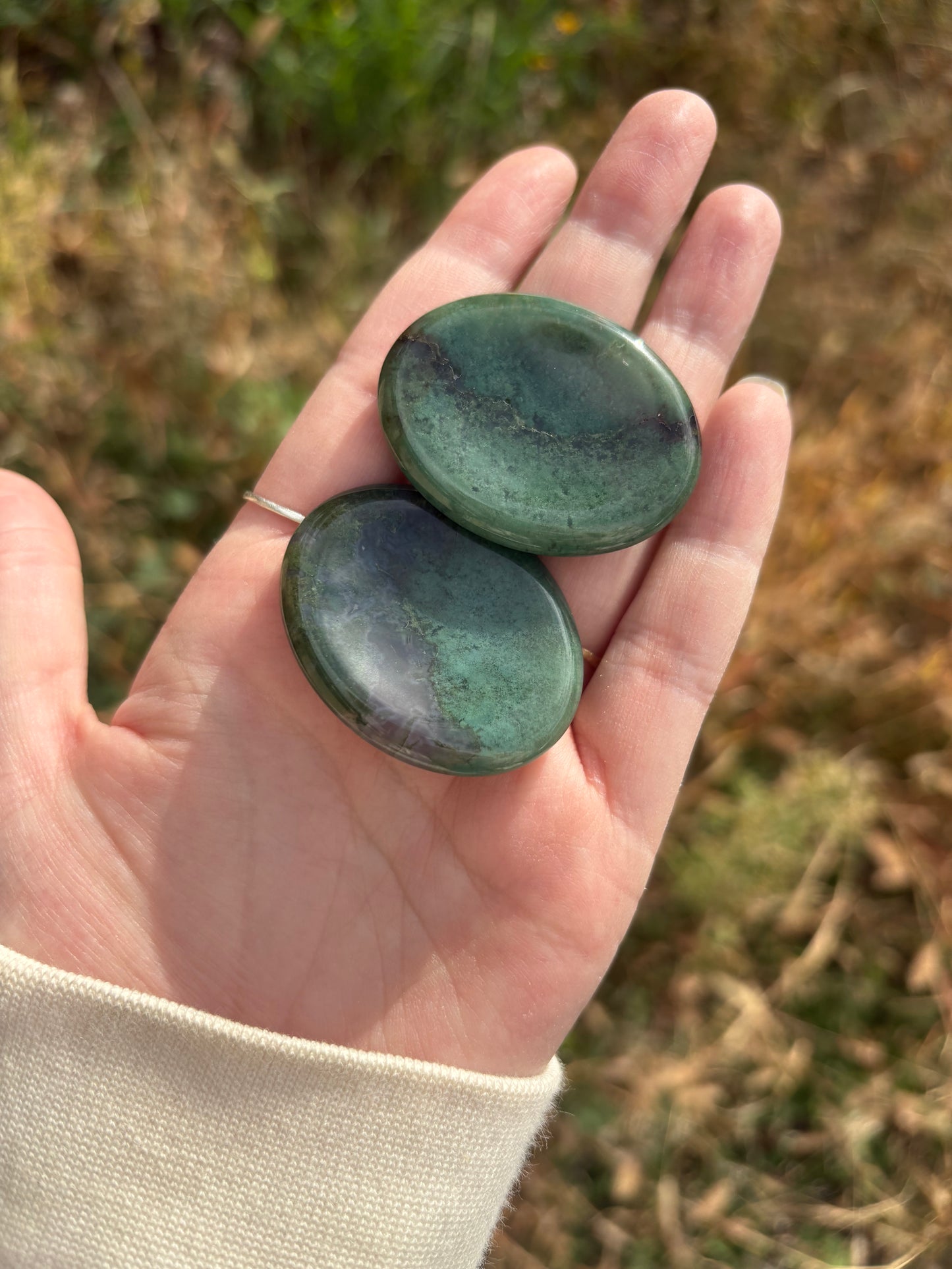 Moss Agate Worry Stones