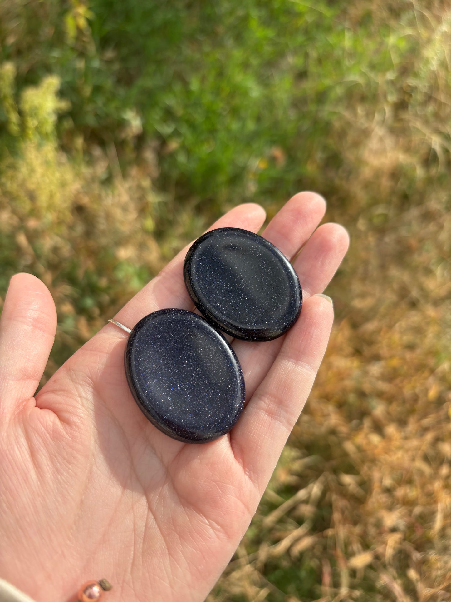 Blue Goldstone Worry Stones