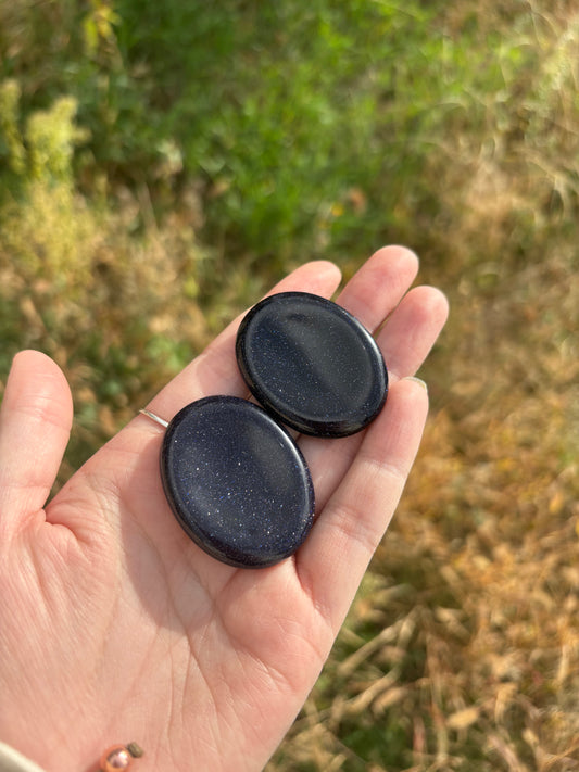 Blue Goldstone Worry Stones