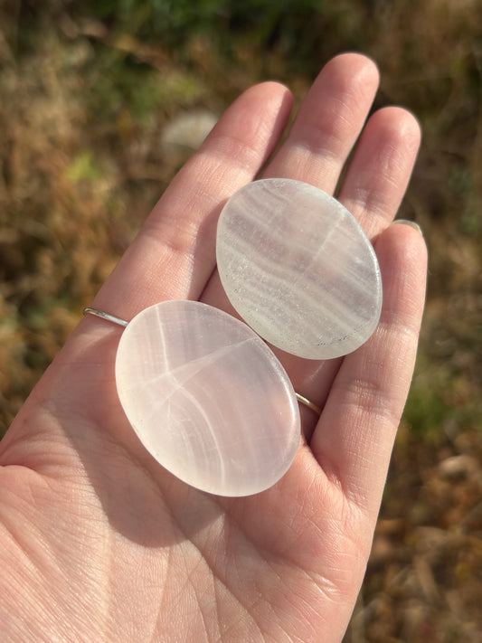 Pink Mangano Calcite Worry Stones